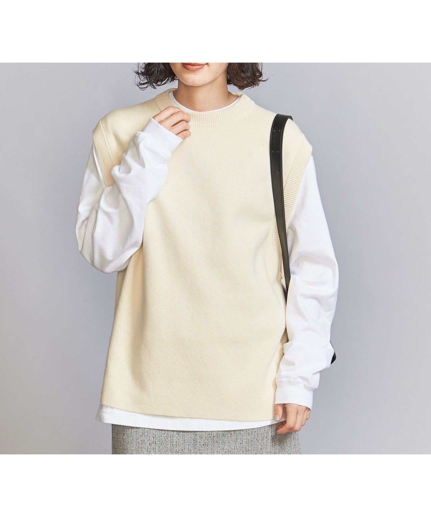 【ユナイテッドアローズ/UNITED ARROWS】のコットンカシミヤミラノリブ ニットベスト -ウォッシャブル- インテリア・キッズ・メンズ・レディースファッション・服の通販 founy(ファニー) 　ファッション　Fashion　レディースファッション　Fashion for Women　アウター　Coat / Outerwear Collection　トップス・カットソー　Cut & Sew Tops　ニット　Knit Tops & Sweaters　ベスト&ジレ / 重ね着スタイル　Vests & Gilets　おすすめ　Recommended / Our Picks　ウォッシャブル　Machine Washable　シンプル　Simple, Minimal　スウェット / スエット　Sweatshirt, Sweatwear　スラックス　Slacks, Dress Pants　デニム　Denim, Jeans Material　ノースリーブ　Sleeveless, No-Sleeve　ベスト　Vest, Waistcoat　ミラノリブ　Milano Rib, Milano Stitch　エレガント 上品　Elegant　OFF WHITE|ID: prp329100004662158 ipo3291000000033733740