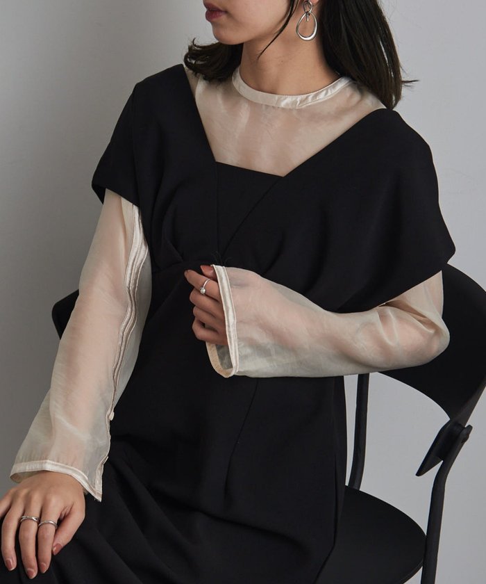 【セットアップセブン/SETUP7】のMAISON BREEZE/3way シアーブラウス Vラインワンピース セット 結婚式 二次会 trc インテリア・キッズ・メンズ・レディースファッション・服の通販 founy(ファニー) https://founy.com/ ファッション Fashion レディースファッション Fashion for Women ワンピース Dresses エレガント 上品 Elegant オケージョン Occasion Wear スリム Slim, Slim Fit フィット Fit, Slim Fit 再入荷 Restock / Back in Stock 結婚式 Wedding |ID: prp329100004662201 ipo3291000000033733923