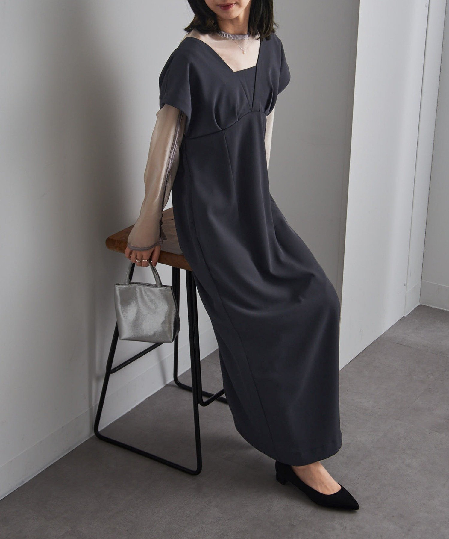 【セットアップセブン/SETUP7】のMAISON BREEZE/3way シアーブラウス Vラインワンピース セット 結婚式 二次会 trc インテリア・キッズ・メンズ・レディースファッション・服の通販 founy(ファニー) 　ファッション　Fashion　レディースファッション　Fashion for Women　ワンピース　Dresses　エレガント 上品　Elegant　オケージョン　Occasion Wear　スリム　Slim, Slim Fit　フィット　Fit, Slim Fit　再入荷　Restock / Back in Stock　結婚式　Wedding　CHA|ID: prp329100004662201 ipo3291000000033733929