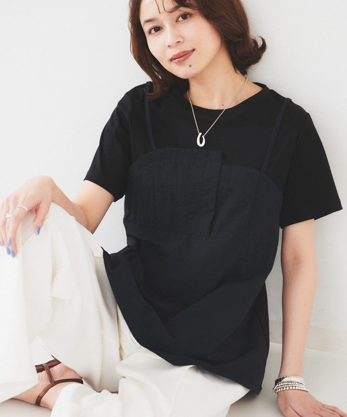 【アンタイトル/UNTITLED】の【洗える/Tシャツ】ビスチェドッキングプルオーバー インテリア・キッズ・メンズ・レディースファッション・服の通販 founy(ファニー) https://founy.com/ ファッション Fashion レディースファッション Fashion for Women トップス・カットソー Cut & Sew Tops シャツ・ブラウス・オフィスカジュアル Elegant Blouses & Button-Ups ロングTシャツ・Tシャツ Longline T-Shirts & Tees カジュアルプルオーバー・ニットトップス Pullovers & Knit Tops / Casual Pullovers ビスチェ Bustiers & Corset Tops / Layered Bustier Style おすすめ Recommended / Our Picks アシンメトリー Asymmetrical Style シャーリング Shirring, Ruched シルケット Silket, Silky Cotton タフタ Taffeta, Structured Fabric デニム Denim, Jeans Material ドッキング Docking, Mixed Material バランス Balance, Style Balance フレア Flare, Flared フロント Front, Front Design ペプラム Peplum, Flared Hem ワイド Wide, Wide Fit 洗える Machine Washable |ID: prp329100004662278 ipo3291000000033734241