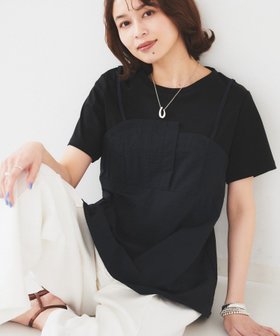 【アンタイトル/UNTITLED】の【洗える/Tシャツ】ビスチェドッキングプルオーバー 人気、トレンドファッション・服の通販 founy(ファニー) ファッション Fashion レディースファッション Fashion for Women トップス・カットソー Cut & Sew Tops シャツ・ブラウス・オフィスカジュアル Elegant Blouses & Button-Ups ロングTシャツ・Tシャツ Longline T-Shirts & Tees カジュアルプルオーバー・ニットトップス Pullovers & Knit Tops / Casual Pullovers ビスチェ Bustiers & Corset Tops / Layered Bustier Style おすすめ Recommended / Our Picks アシンメトリー Asymmetrical Style シャーリング Shirring, Ruched シルケット Silket, Silky Cotton タフタ Taffeta, Structured Fabric デニム Denim, Jeans Material ドッキング Docking, Mixed Material バランス Balance, Style Balance フレア Flare, Flared フロント Front, Front Design ペプラム Peplum, Flared Hem ワイド Wide, Wide Fit 洗える Machine Washable |ID:prp329100004662278