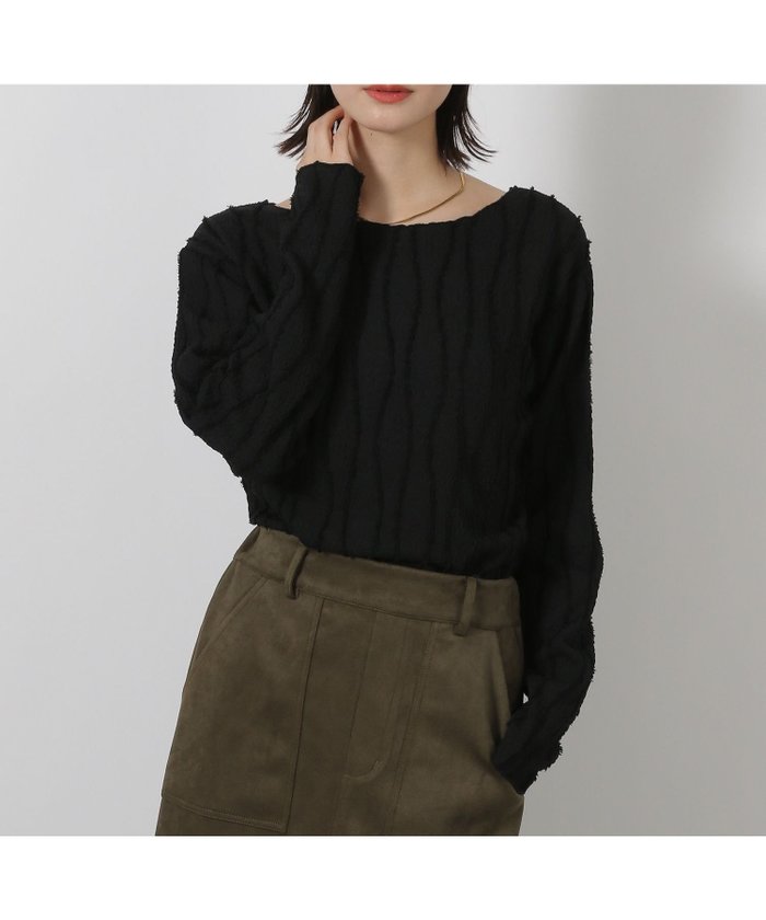 【ラコレ/LAKOLE】のフリンジジャガード長袖 インテリア・キッズ・メンズ・レディースファッション・服の通販 founy(ファニー) https://founy.com/ ファッション Fashion レディースファッション Fashion for Women トップス・カットソー Cut & Sew Tops おすすめ Recommended / Our Picks インナー Innerwear サロペット Overalls, Salopette デコルテ Décolleté, Neckline 長袖 Long Sleeve, Full Sleeve |ID: prp329100004662306 ipo3291000000033836784