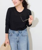 【ジャーナルスタンダード レリューム/JOURNAL STANDARD relume】の《追加3 / 新色》シアークルーネックロングTシャツ 人気、トレンドファッション・服の通販 founy(ファニー) ファッション Fashion レディースファッション Fashion for Women トップス・カットソー Cut & Sew Tops シャツ・ブラウス・オフィスカジュアル Elegant Blouses & Button-Ups ロングTシャツ・Tシャツ Longline T-Shirts & Tees 2025年 2025 2025春夏・S/S Spring/Summer 2025 SS25 thumbnail ブラック|ID: prp329100004662392 ipo3291000000033849053
