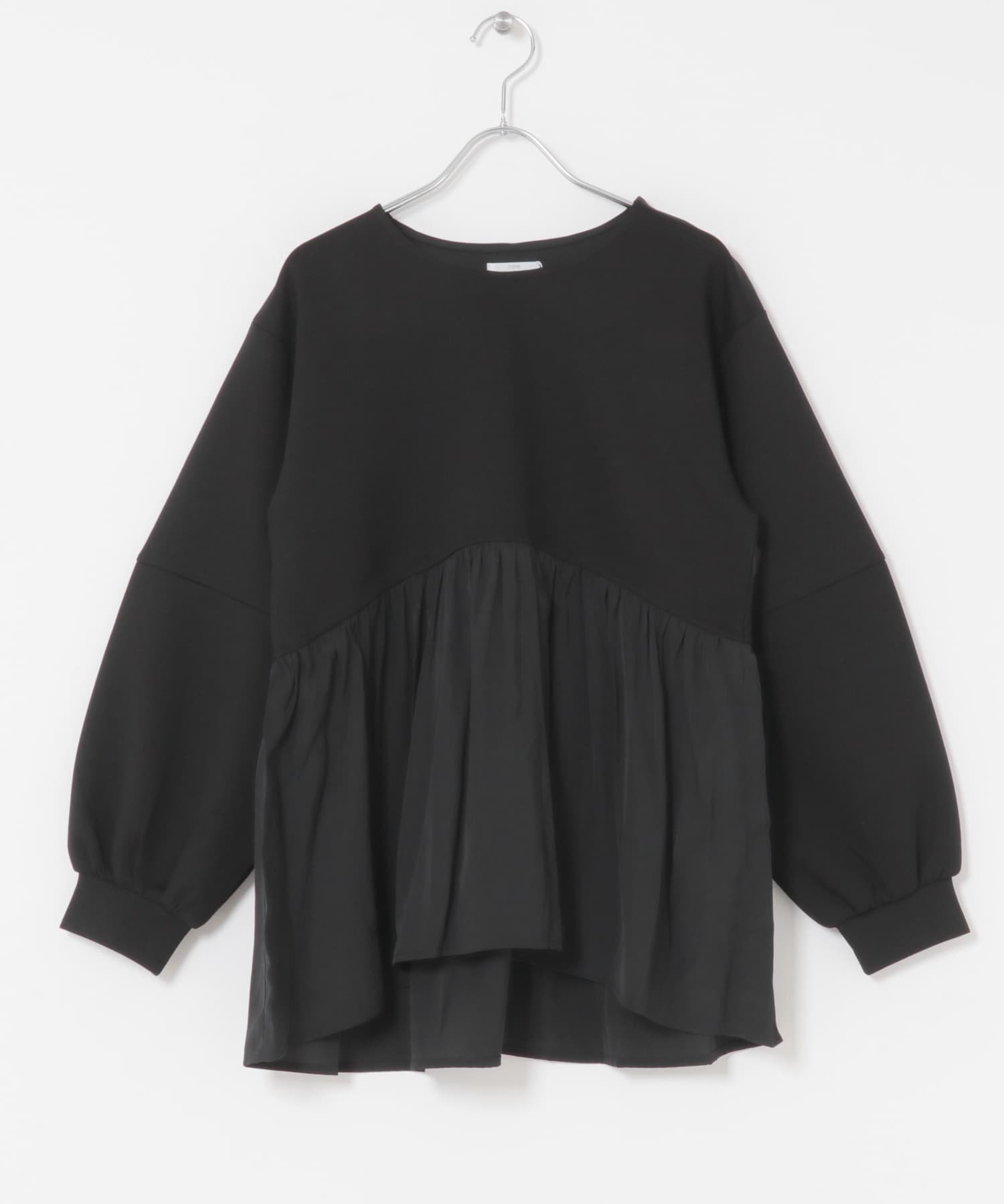 【アイテムズアーバンリサーチ/ITEMS URBAN RESEARCH】の袖ボリュームドッキングプルオーバー インテリア・キッズ・メンズ・レディースファッション・服の通販 founy(ファニー) 　ファッション　Fashion　レディースファッション　Fashion for Women　トップス・カットソー　Cut & Sew Tops　カジュアルプルオーバー・ニットトップス　Pullovers & Knit Tops / Casual Pullovers　2025年　2025　2025-2026秋冬・A/W　Autumn/Winter 2025–26 AW25–26　冬　Winter / This Winter　シンプル　Simple, Minimal　ドッキング　Docking, Mixed Material　ボトム　Bottoms, Lower Wear　リラックス　Relax, Relaxed Fit　切替　Switching, Contrast Panel　A/W・秋冬　Autumn/Winter　BLK|ID: prp329100004662667 ipo3291000000034191343