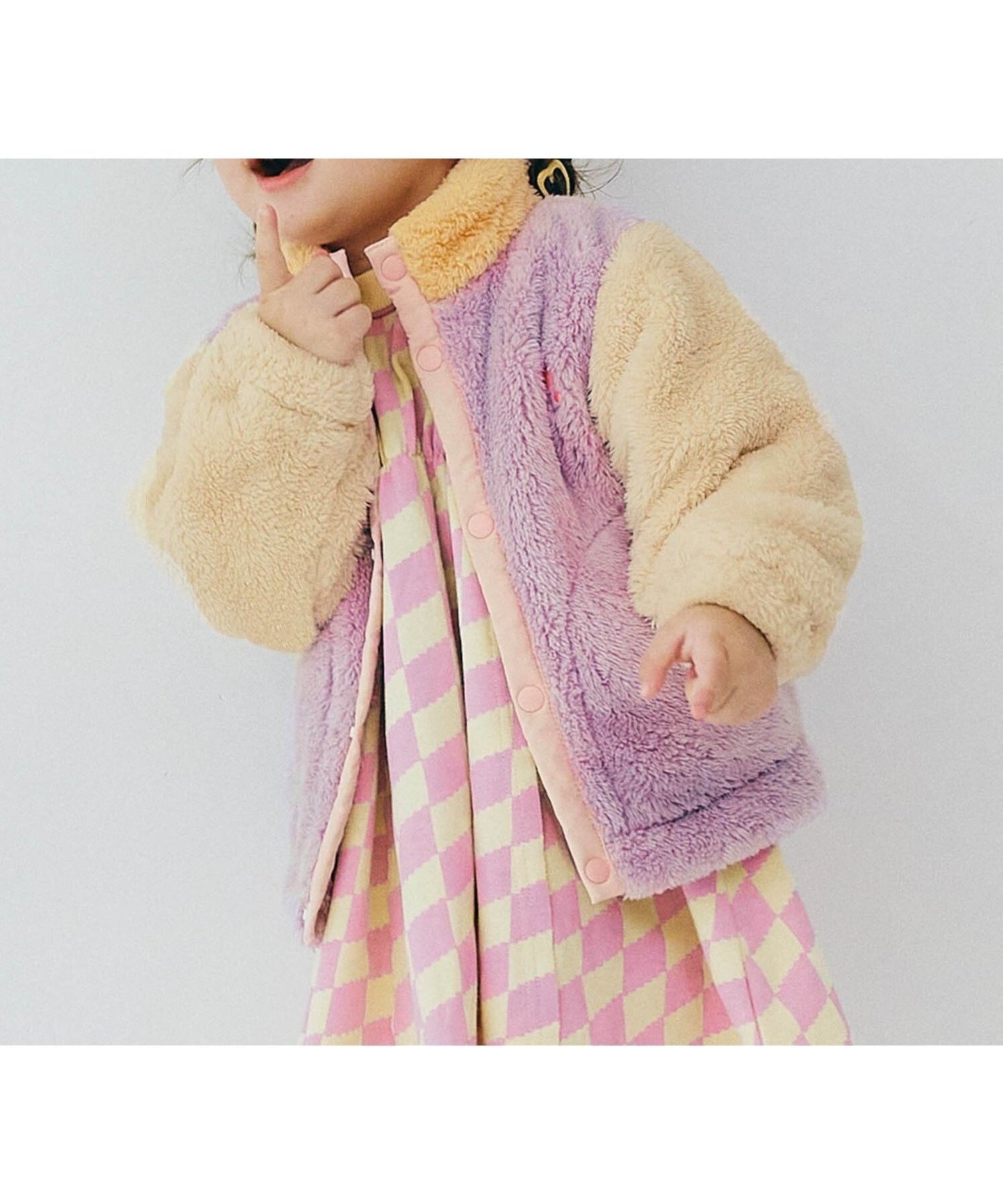 【エフオー オンラインストア/F.O.Online Store / KIDS】のファーフリースブルゾン リンク インテリア・キッズ・メンズ・レディースファッション・服の通販 founy(ファニー) 　ファッション　Fashion　キッズファッション　Fashion for Kids　おすすめ　Recommended / Our Picks　スーツ　Suit, Formalwear　ベビー　Baby, Babywear　ラベンダー|ID: prp329100004662694 ipo3291000000034123381
