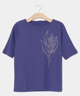 【アミナコレクション/Amina Collection】の【マウナロア】ジンジャーTシャツ(5分袖) 人気、トレンドファッション・服の通販 founy(ファニー) ファッション Fashion レディースファッション Fashion for Women トップス・カットソー Cut & Sew Tops シャツ・ブラウス・オフィスカジュアル Elegant Blouses & Button-Ups ロングTシャツ・Tシャツ Longline T-Shirts & Tees シンプル Simple, Minimal プリント Print, Printed Pattern 人気 Popular, Best Seller |ID:prp329100004662746