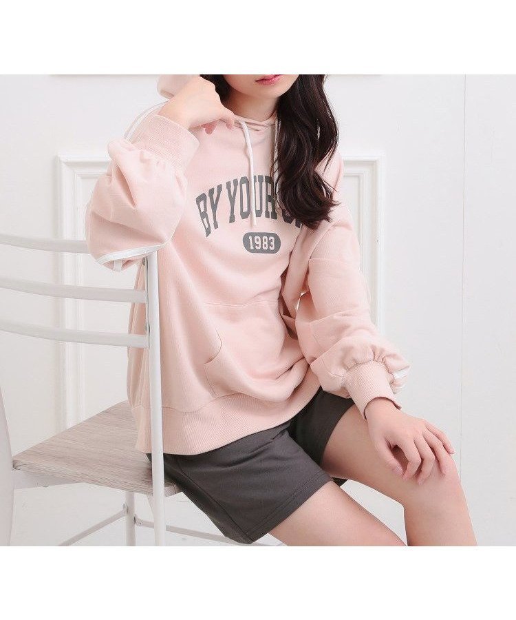 【ピンク ラテ/PINK-latte / KIDS】の袖ラインパーカ+ショートパンツセット インテリア・キッズ・メンズ・レディースファッション・服の通販 founy(ファニー) 　ファッション　Fashion　キッズファッション　Fashion for Kids　ボトムス　Bottoms　ガーリー　Girly, Feminine Style　ショート　Short, Short Length　スポーティ　Sporty, Casual Athletic　スマート　Smart, Elegant　プリント　Print, Printed Pattern　ポケット　Pocket, Pocket Detail　ルーズ　Loose, Oversized　楽ちん　Easy Fit, Comfortable　再入荷　Restock / Back in Stock　おすすめ　Recommended / Our Picks　お家時間・ステイホーム　Stay Home / At Home　旅行　Travel　ピンク|ID: prp329100004662877 ipo3291000000034124026