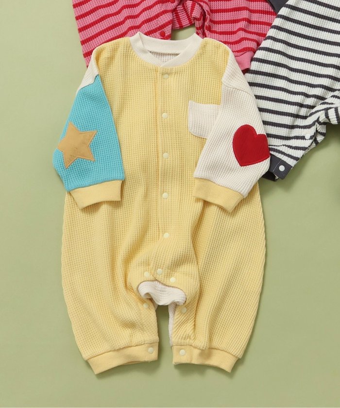 【エフオー オンラインストア/F.O.Online Store / KIDS】の【リンク】いろいろパッチワッフルカバーオール インテリア・キッズ・メンズ・レディースファッション・服の通販 founy(ファニー) https://founy.com/ ファッション Fashion キッズファッション Fashion for Kids おすすめ Recommended / Our Picks ギフト プレゼント Gift / Present ロンパース Romper, Jumpsuit 人気 Popular, Best Seller |ID: prp329100004662887 ipo3291000000034122783