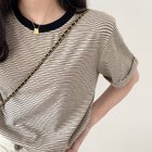 【ココモモ/COCOMOMO】のTシャツ ボーダートップス カットソーレディース 半袖 クルーネック 人気、トレンドファッション・服の通販 founy(ファニー) ファッション Fashion レディースファッション Fashion for Women トップス・カットソー Cut & Sew Tops シャツ・ブラウス・オフィスカジュアル Elegant Blouses & Button-Ups ロングTシャツ・Tシャツ Longline T-Shirts & Tees カットソー・ベーシックTシャツ Cut-and-Sewn Tops / Stretch Tees & Basics ボーダー Border, Stripe ロールアップ Roll-Up, Cuffed Hem 半袖 Short Sleeve, Half Sleeve thumbnail ブラック|ID: prp329100004663018 ipo3291000000033833579