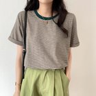 【ココモモ/COCOMOMO】のTシャツ ボーダートップス カットソーレディース 半袖 クルーネック 人気、トレンドファッション・服の通販 founy(ファニー) ファッション Fashion レディースファッション Fashion for Women トップス・カットソー Cut & Sew Tops シャツ・ブラウス・オフィスカジュアル Elegant Blouses & Button-Ups ロングTシャツ・Tシャツ Longline T-Shirts & Tees カットソー・ベーシックTシャツ Cut-and-Sewn Tops / Stretch Tees & Basics ボーダー Border, Stripe ロールアップ Roll-Up, Cuffed Hem 半袖 Short Sleeve, Half Sleeve thumbnail グリーン|ID: prp329100004663018 ipo3291000000033833581