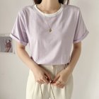 【ココモモ/COCOMOMO】のTシャツ ボーダートップス カットソーレディース 半袖 クルーネック 人気、トレンドファッション・服の通販 founy(ファニー) ファッション Fashion レディースファッション Fashion for Women トップス・カットソー Cut & Sew Tops シャツ・ブラウス・オフィスカジュアル Elegant Blouses & Button-Ups ロングTシャツ・Tシャツ Longline T-Shirts & Tees カットソー・ベーシックTシャツ Cut-and-Sewn Tops / Stretch Tees & Basics ボーダー Border, Stripe ロールアップ Roll-Up, Cuffed Hem 半袖 Short Sleeve, Half Sleeve thumbnail ライトパープル|ID: prp329100004663018 ipo3291000000033833582