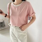 【ココモモ/COCOMOMO】のTシャツ ボーダートップス カットソーレディース 半袖 クルーネック 人気、トレンドファッション・服の通販 founy(ファニー) ファッション Fashion レディースファッション Fashion for Women トップス・カットソー Cut & Sew Tops シャツ・ブラウス・オフィスカジュアル Elegant Blouses & Button-Ups ロングTシャツ・Tシャツ Longline T-Shirts & Tees カットソー・ベーシックTシャツ Cut-and-Sewn Tops / Stretch Tees & Basics ボーダー Border, Stripe ロールアップ Roll-Up, Cuffed Hem 半袖 Short Sleeve, Half Sleeve thumbnail ピンク|ID: prp329100004663018 ipo3291000000033833584