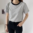 【ココモモ/COCOMOMO】のTシャツ ボーダートップス カットソーレディース 半袖 クルーネック 人気、トレンドファッション・服の通販 founy(ファニー) ファッション Fashion レディースファッション Fashion for Women トップス・カットソー Cut & Sew Tops シャツ・ブラウス・オフィスカジュアル Elegant Blouses & Button-Ups ロングTシャツ・Tシャツ Longline T-Shirts & Tees カットソー・ベーシックTシャツ Cut-and-Sewn Tops / Stretch Tees & Basics ボーダー Border, Stripe ロールアップ Roll-Up, Cuffed Hem 半袖 Short Sleeve, Half Sleeve thumbnail ホワイト|ID: prp329100004663018 ipo3291000000033833585