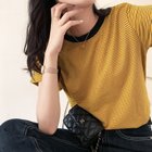 【ココモモ/COCOMOMO】のTシャツ ボーダートップス カットソーレディース 半袖 クルーネック 人気、トレンドファッション・服の通販 founy(ファニー) ファッション Fashion レディースファッション Fashion for Women トップス・カットソー Cut & Sew Tops シャツ・ブラウス・オフィスカジュアル Elegant Blouses & Button-Ups ロングTシャツ・Tシャツ Longline T-Shirts & Tees カットソー・ベーシックTシャツ Cut-and-Sewn Tops / Stretch Tees & Basics ボーダー Border, Stripe ロールアップ Roll-Up, Cuffed Hem 半袖 Short Sleeve, Half Sleeve thumbnail イエロー|ID: prp329100004663018 ipo3291000000033833586