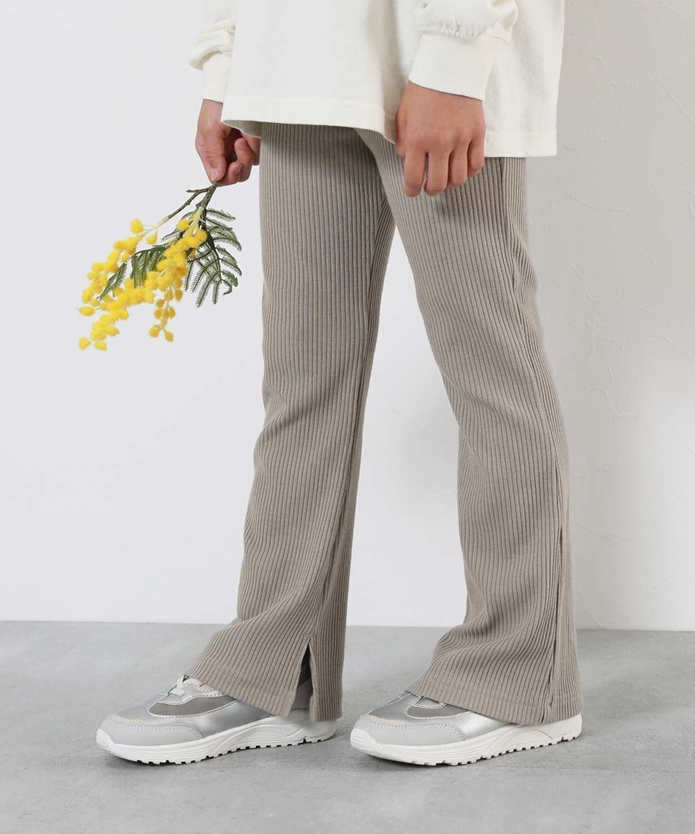 【デビロック/devirock / KIDS】のリブフレアパンツ ロングパンツ 長ズボン ボトムス 25AW インテリア・キッズ・メンズ・レディースファッション・服の通販 founy(ファニー) 　ファッション　Fashion　キッズファッション　Fashion for Kids　ボトムス　Bottoms　春　Spring　秋　Autumn　カットソー　Cut and Sewn Top　スウェット / スエット　Sweatshirt, Sweatwear　チュニック　Tunic, Long Top　トレンド　Trend, Trending Now　ロング　Long, Long-Length　冬　Winter / This Winter　おすすめ　Recommended / Our Picks　2025年　2025　2025-2026秋冬・A/W　Autumn/Winter 2025–26 AW25–26　グレージュ|ID: prp329100004663073 ipo3291000000034624920