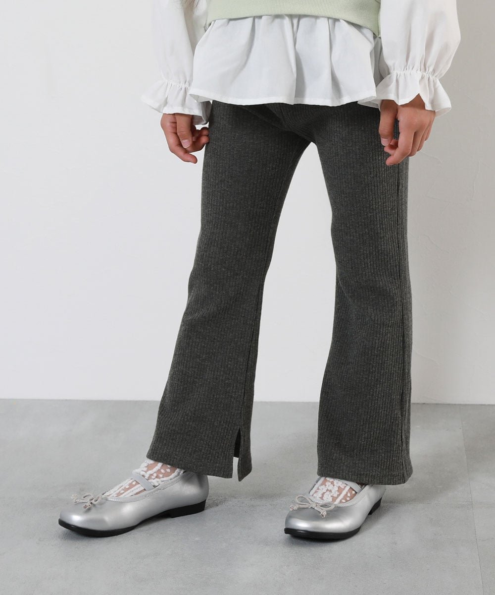 【デビロック/devirock / KIDS】のリブフレアパンツ ロングパンツ 長ズボン ボトムス 25AW インテリア・キッズ・メンズ・レディースファッション・服の通販 founy(ファニー) 　ファッション　Fashion　キッズファッション　Fashion for Kids　ボトムス　Bottoms　春　Spring　秋　Autumn　カットソー　Cut and Sewn Top　スウェット / スエット　Sweatshirt, Sweatwear　チュニック　Tunic, Long Top　トレンド　Trend, Trending Now　ロング　Long, Long-Length　冬　Winter / This Winter　おすすめ　Recommended / Our Picks　2025年　2025　2025-2026秋冬・A/W　Autumn/Winter 2025–26 AW25–26　杢チャコール|ID: prp329100004663073 ipo3291000000034624921