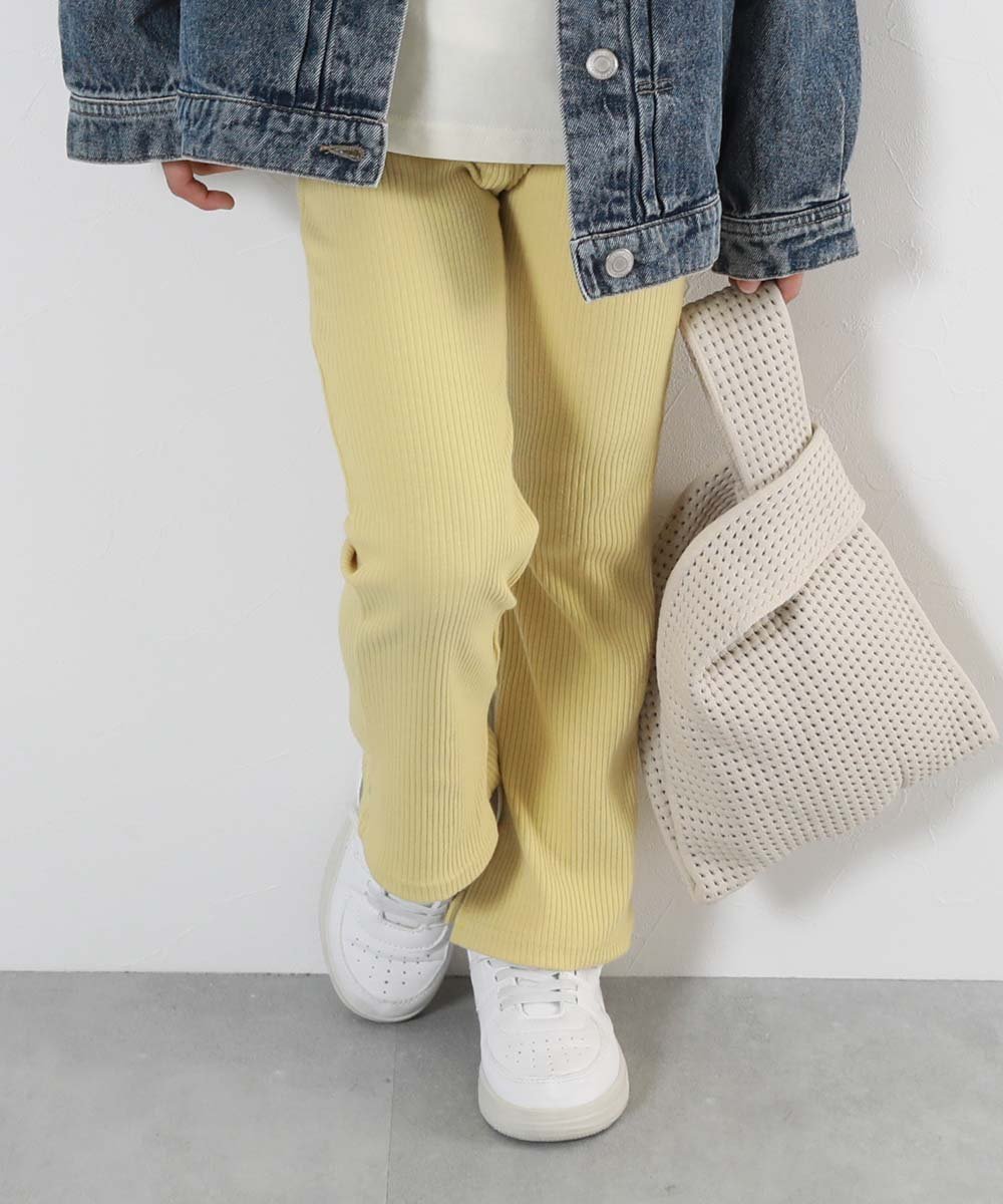 【デビロック/devirock / KIDS】のリブフレアパンツ ロングパンツ 長ズボン ボトムス 25AW インテリア・キッズ・メンズ・レディースファッション・服の通販 founy(ファニー) 　ファッション　Fashion　キッズファッション　Fashion for Kids　ボトムス　Bottoms　春　Spring　秋　Autumn　カットソー　Cut and Sewn Top　スウェット / スエット　Sweatshirt, Sweatwear　チュニック　Tunic, Long Top　トレンド　Trend, Trending Now　ロング　Long, Long-Length　冬　Winter / This Winter　おすすめ　Recommended / Our Picks　2025年　2025　2025-2026秋冬・A/W　Autumn/Winter 2025–26 AW25–26　Sイエロー|ID: prp329100004663073 ipo3291000000034624929