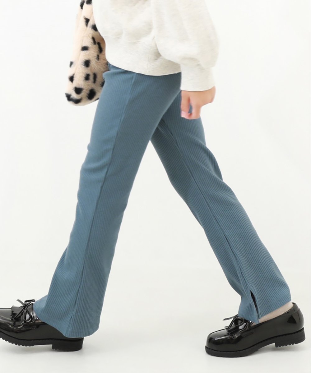 【デビロック/devirock / KIDS】のリブフレアパンツ ロングパンツ 長ズボン ボトムス 25AW インテリア・キッズ・メンズ・レディースファッション・服の通販 founy(ファニー) 　ファッション　Fashion　キッズファッション　Fashion for Kids　ボトムス　Bottoms　春　Spring　秋　Autumn　カットソー　Cut and Sewn Top　スウェット / スエット　Sweatshirt, Sweatwear　チュニック　Tunic, Long Top　トレンド　Trend, Trending Now　ロング　Long, Long-Length　冬　Winter / This Winter　おすすめ　Recommended / Our Picks　2025年　2025　2025-2026秋冬・A/W　Autumn/Winter 2025–26 AW25–26　ブルーグレー|ID: prp329100004663073 ipo3291000000034624935
