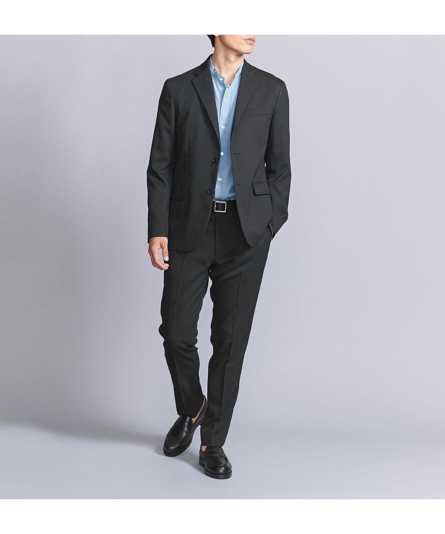 【ユナイテッドアローズ/UNITED ARROWS / MEN】のシャンブレー PE 2B ジャケット -セットアップ対応- インテリア・キッズ・メンズ・レディースファッション・服の通販 founy(ファニー) 　ファッション　Fashion　メンズファッション　Fashion for Men　セットアップ　Matching Sets　秋　Autumn　シェイプ　Shape, Slim Fit　シャンブレー　Chambray, Denim-Like Fabric　ジャケット　Jacket, Outerwear　スタンダード　Standard, Basic　スラックス　Slacks, Dress Pants　スリム　Slim, Slim Fit　セットアップ　Set-Up, Coordinated Outfit　トレンド　Trend, Trending Now　ベーシック　Basic, Essential　別注　Limited Edition, Custom Order　アウトレット　Outlet / Clearance　旅行　Travel　エレガント 上品　Elegant　ビジネス 仕事 通勤　Business / Work / Commuting　BLACK|ID: prp329100004663201 ipo3291000000034035951
