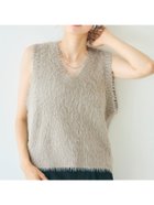 【コカ/COCA】のラメふんわりシャギーVネックニットベスト Lt.beige|ID: prp329100004663206 ipo3291000000033737856