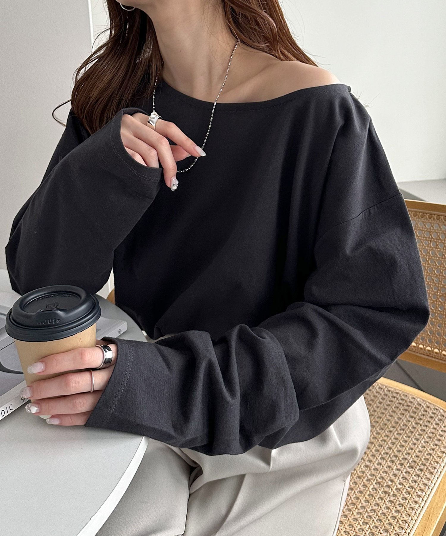 【ディスコート/Discoat】の【新色追加!/WEB限定】2WAYワンショルプルオーバー インテリア・キッズ・メンズ・レディースファッション・服の通販 founy(ファニー) 　ファッション　Fashion　レディースファッション　Fashion for Women　トップス・カットソー　Cut & Sew Tops　カジュアルプルオーバー・ニットトップス　Pullovers & Knit Tops / Casual Pullovers　シンプル　Simple, Minimal　リラックス　Relax, Relaxed Fit　ロング　Long, Long-Length　長袖　Long Sleeve, Full Sleeve　チャコールグレー|ID: prp329100004663397 ipo3291000000034182097