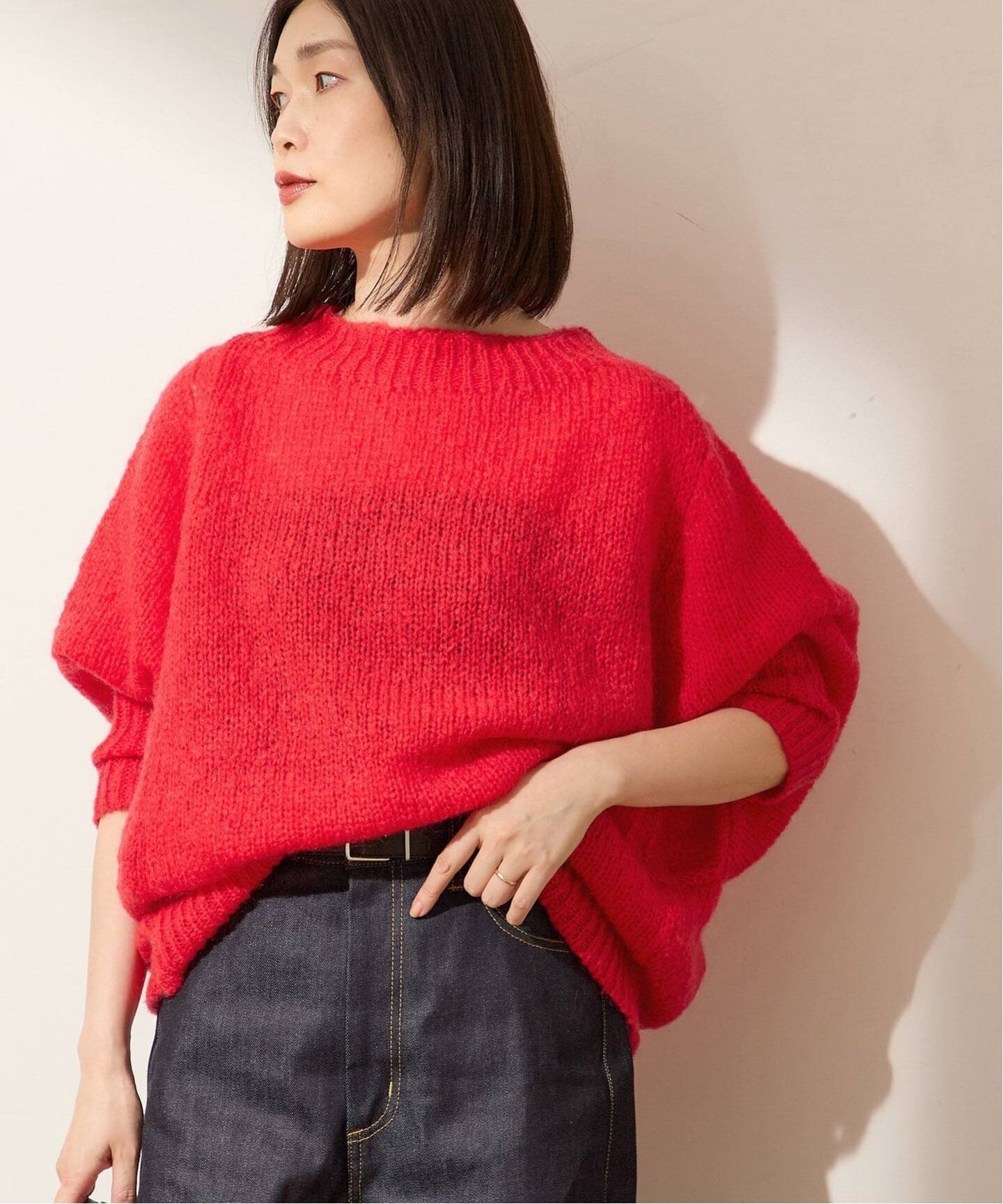 【ジャーナルスタンダード レサージュ/journal standard L'essage】のAMYRISドルマンプルオーバー インテリア・キッズ・メンズ・レディースファッション・服の通販 founy(ファニー) 　ファッション　Fashion　レディースファッション　Fashion for Women　トップス・カットソー　Cut & Sew Tops　カジュアルプルオーバー・ニットトップス　Pullovers & Knit Tops / Casual Pullovers　2025年　2025　2025-2026秋冬・A/W　Autumn/Winter 2025–26 AW25–26　カーディガン　Cardigan, Knitwear　スリーブ　Sleeve, Long Sleeve / Short Sleeve　秋　Autumn　レッド|ID: prp329100004663452 ipo3291000000033799508