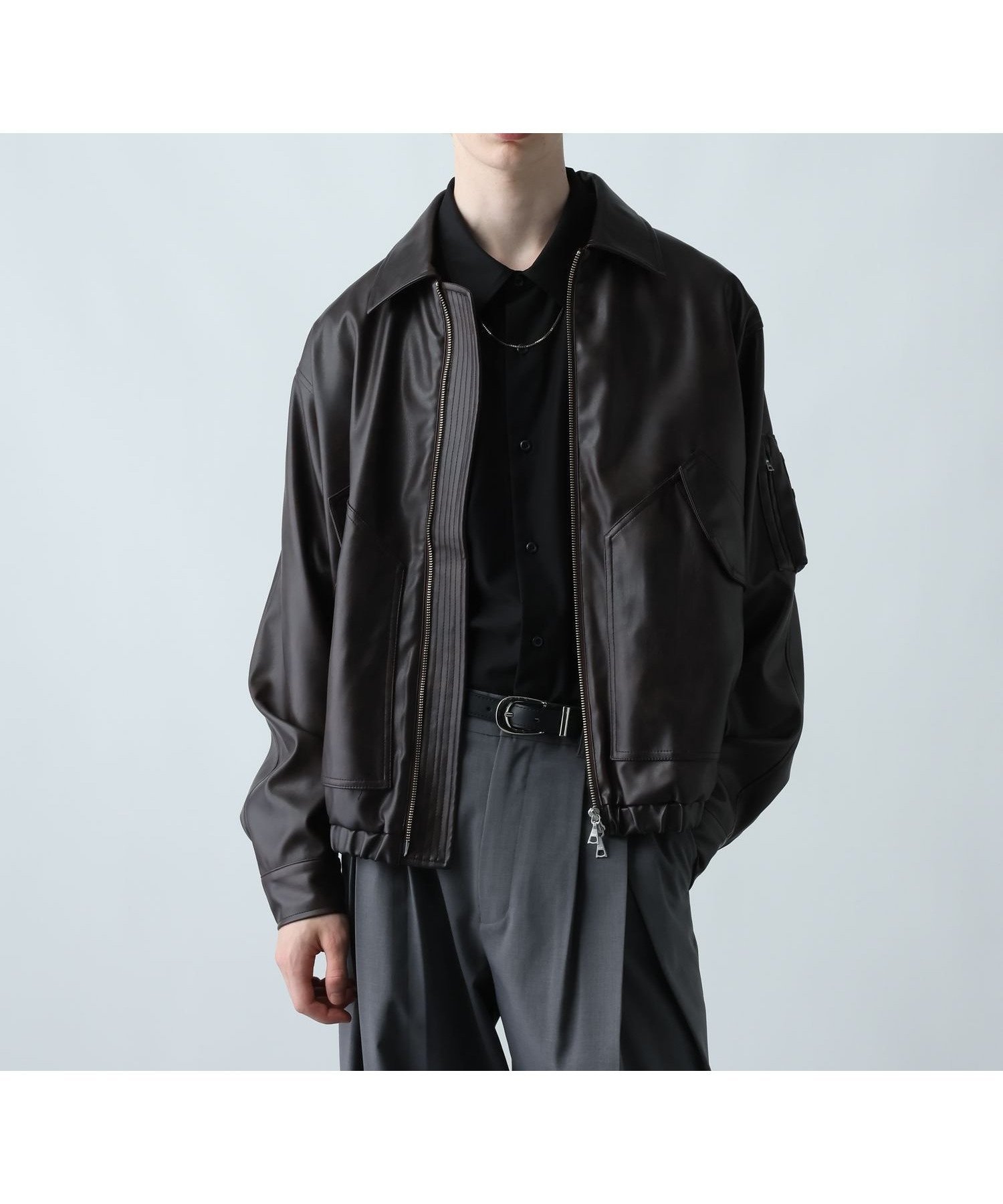 【ハレ/HARE / MEN】のLUXEレザーブルゾン インテリア・キッズ・メンズ・レディースファッション・服の通販 founy(ファニー) 　ファッション　Fashion　メンズファッション　Fashion for Men　コンパクト　Compact, Small Size　セットアップ　Set-Up, Coordinated Outfit　フェイクレザー　Faux Leather, PU Leather　フロント　Front, Front Design　ブルゾン　Blouson, Bomber Jacket　ポケット　Pocket, Pocket Detail　無地　Plain, Solid Color　リアル　Real, Realistic　ブラウン系その他58|ID: prp329100004663546 ipo3291000000033739124