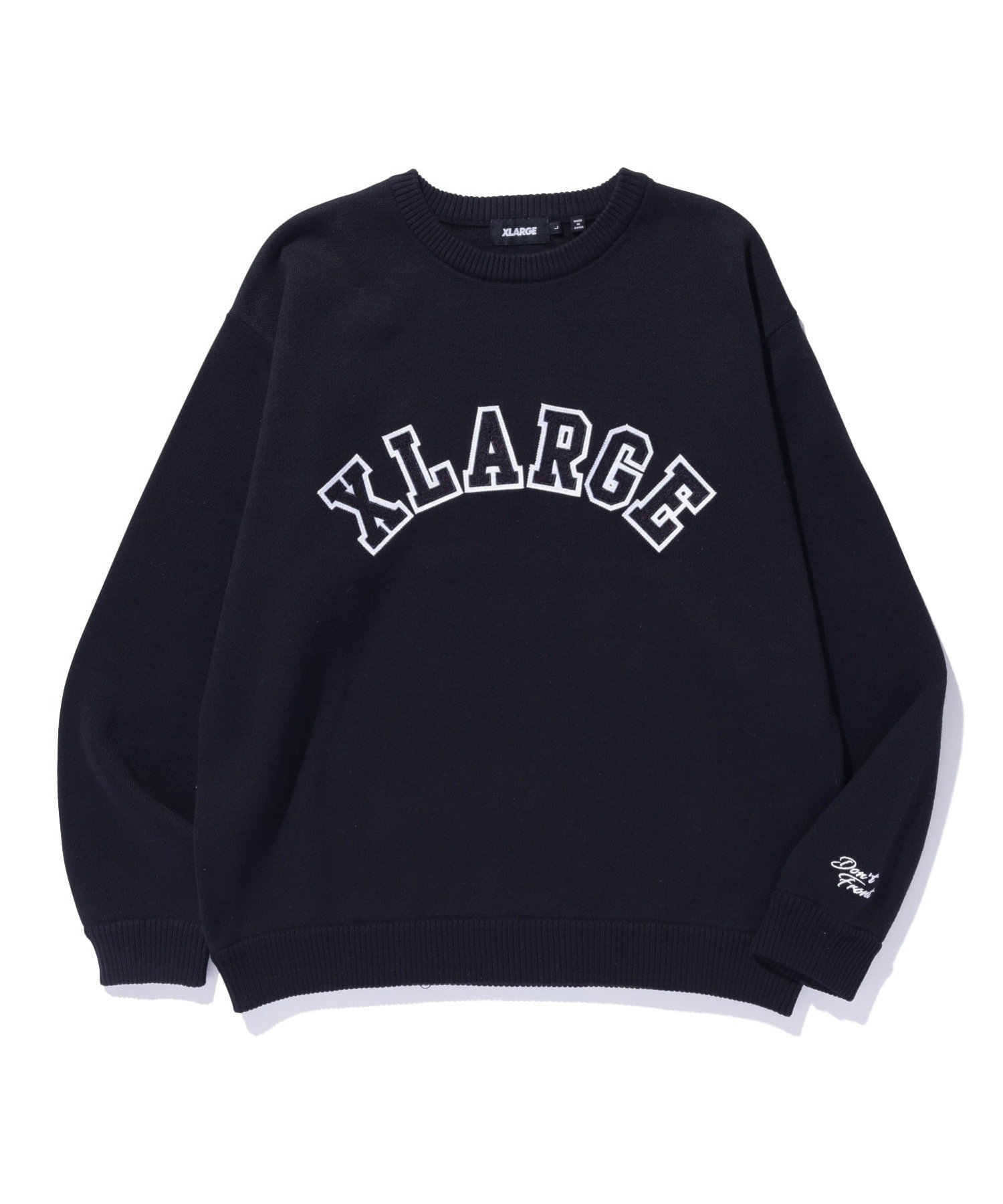 【エクストララージ/XLARGE / MEN】のARCH LOGO CREWNECK KNIT XLARGE インテリア・キッズ・メンズ・レディースファッション・服の通販 founy(ファニー) 　ファッション　Fashion　メンズファッション　Fashion for Men　フロント　Front, Front Design　ベーシック　Basic, Essential　BLACK|ID: prp329100004664108 ipo3291000000033877265