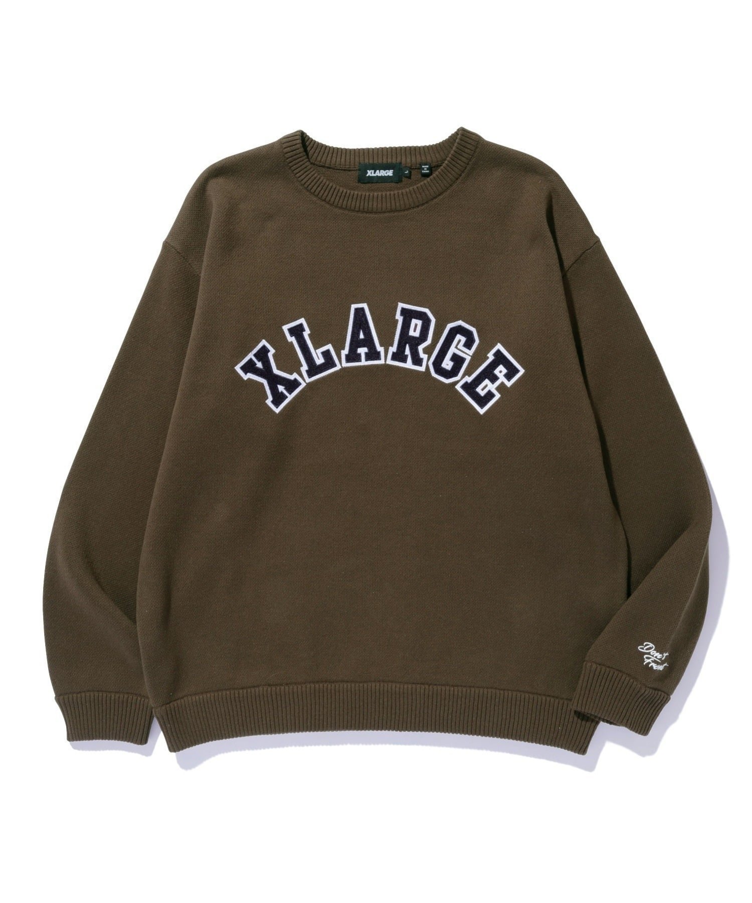 【エクストララージ/XLARGE / MEN】のARCH LOGO CREWNECK KNIT XLARGE インテリア・キッズ・メンズ・レディースファッション・服の通販 founy(ファニー) 　ファッション　Fashion　メンズファッション　Fashion for Men　フロント　Front, Front Design　ベーシック　Basic, Essential　BROWN|ID: prp329100004664108 ipo3291000000033877266