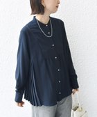 【シップス フォー ウィメン/SHIPS】の【WEB限定】 手洗い可能 ストレッチ ジョーゼット プリーツ ブラウス ダークブルー|ID: prp329100004664301 ipo3291000000033798263