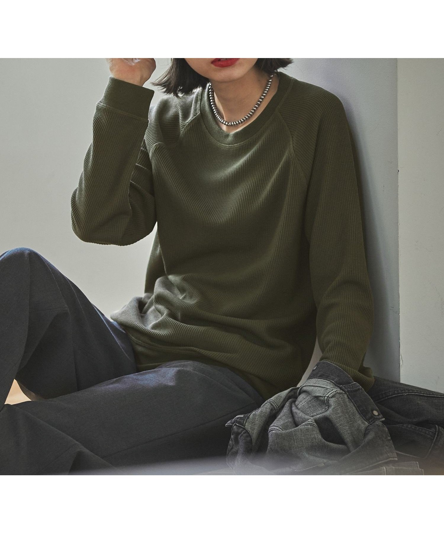 【エーグル/AIGLE】の吸水速乾 ワッフルラグランTシャツ RP インテリア・キッズ・メンズ・レディースファッション・服の通販 founy(ファニー) 　ファッション　Fashion　レディースファッション　Fashion for Women　トップス・カットソー　Cut & Sew Tops　シャツ・ブラウス・オフィスカジュアル　Elegant Blouses & Button-Ups　ロングTシャツ・Tシャツ　Longline T-Shirts & Tees　おすすめ　Recommended / Our Picks　アウトドア　Outdoor Clothing　スリーブ　Sleeve, Long Sleeve / Short Sleeve　フィット　Fit, Slim Fit　ブルゾン　Blouson, Bomber Jacket　レギュラー　Regular, Standard Fit　ワッフル　Waffle, Waffle Knit　吸水　Absorbent, Quick-Dry　定番　Standard, Basic Item　ビジネス 仕事 通勤　Business / Work / Commuting　長袖　Long Sleeve, Full Sleeve　ダークグリーン|ID: prp329100004664304 ipo3291000000034983174