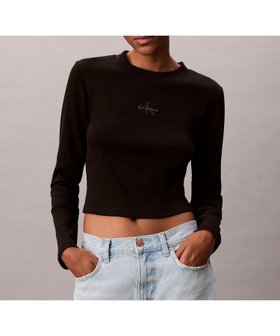 【カルバンクライン/Calvin Klein】の【公式ショップ】 カルバンクライン ロングスリーブモノグラムベビーTシャツ Calvin Klein Jeans 47A803G 人気、トレンドファッション・服の通販 founy(ファニー) ファッション Fashion レディースファッション Fashion for Women トップス・カットソー Cut & Sew Tops シャツ・ブラウス・オフィスカジュアル Elegant Blouses & Button-Ups ロングTシャツ・Tシャツ Longline T-Shirts & Tees シンプル Simple, Minimal スリーブ Sleeve, Long Sleeve / Short Sleeve トレンド Trend, Trending Now フィット Fit, Slim Fit フロント Front, Front Design ロング Long, Long-Length ワンポイント One Point, Statement Accent |ID:prp329100004664322