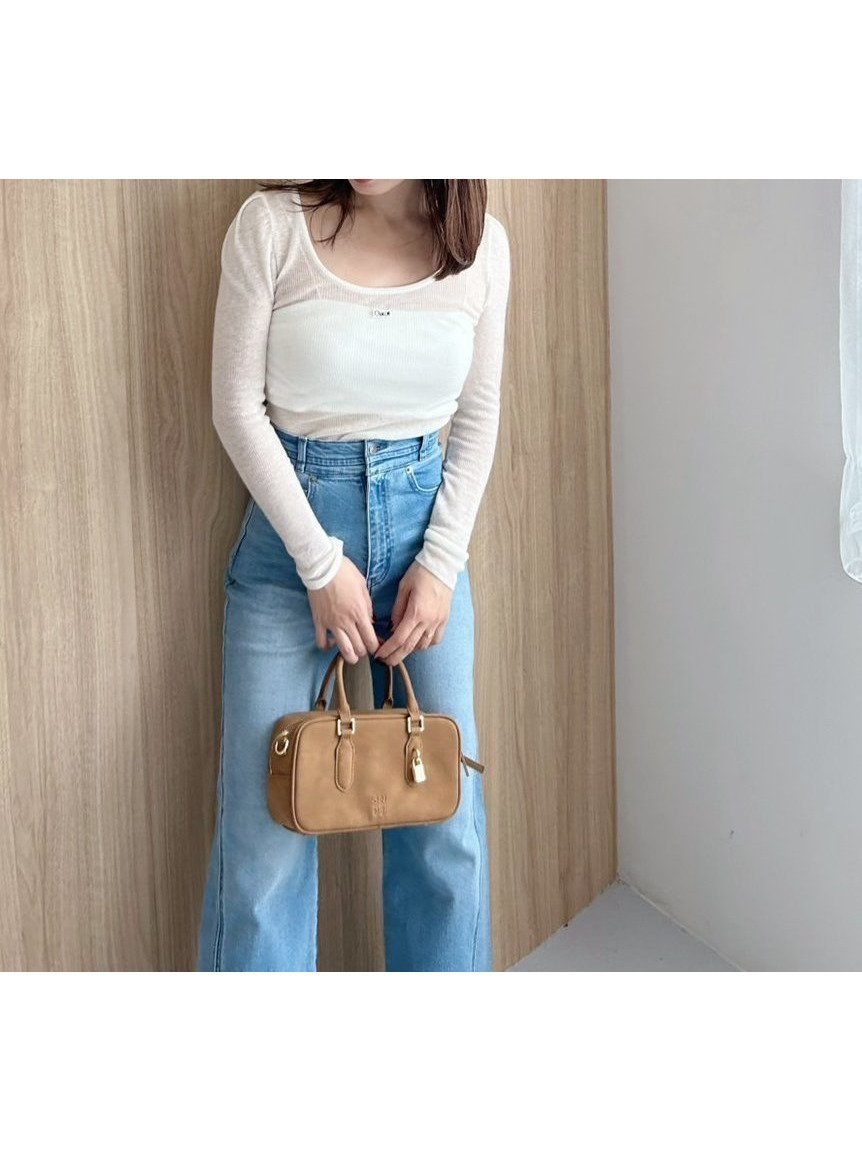 【スナイデル/SNIDEL】の【Chacott】シアーリブニット インテリア・キッズ・メンズ・レディースファッション・服の通販 founy(ファニー) 　ファッション　Fashion　レディースファッション　Fashion for Women　トップス・カットソー　Cut & Sew Tops　ニット　Knit Tops & Sweaters　インナー　Innerwear　ウェーブ　Wavy Pattern　シアー　Sheer, See-Through　長袖　Long Sleeve, Full Sleeve　バレエ　Ballet, Ballet Style　フィット　Fit, Slim Fit　フェミニン　Feminine, Girly　フロント　Front, Front Design　リブニット　Rib Knit, Ribbed Knit　ワンポイント　One Point, Statement Accent　おすすめ　Recommended / Our Picks　エレガント 上品　Elegant　OWHT[002]|ID: prp329100004664348 ipo3291000000033742234