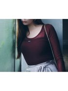 【スナイデル/SNIDEL】の【Chacott】シアーリブニット 人気、トレンドファッション・服の通販 founy(ファニー) ファッション Fashion レディースファッション Fashion for Women トップス・カットソー Cut & Sew Tops ニット Knit Tops & Sweaters インナー Innerwear ウェーブ Wavy Pattern シアー Sheer, See-Through 長袖 Long Sleeve, Full Sleeve バレエ Ballet, Ballet Style フィット Fit, Slim Fit フェミニン Feminine, Girly フロント Front, Front Design リブニット Rib Knit, Ribbed Knit ワンポイント One Point, Statement Accent おすすめ Recommended / Our Picks エレガント 上品 Elegant thumbnail WINE[049]|ID: prp329100004664348 ipo3291000000033742236