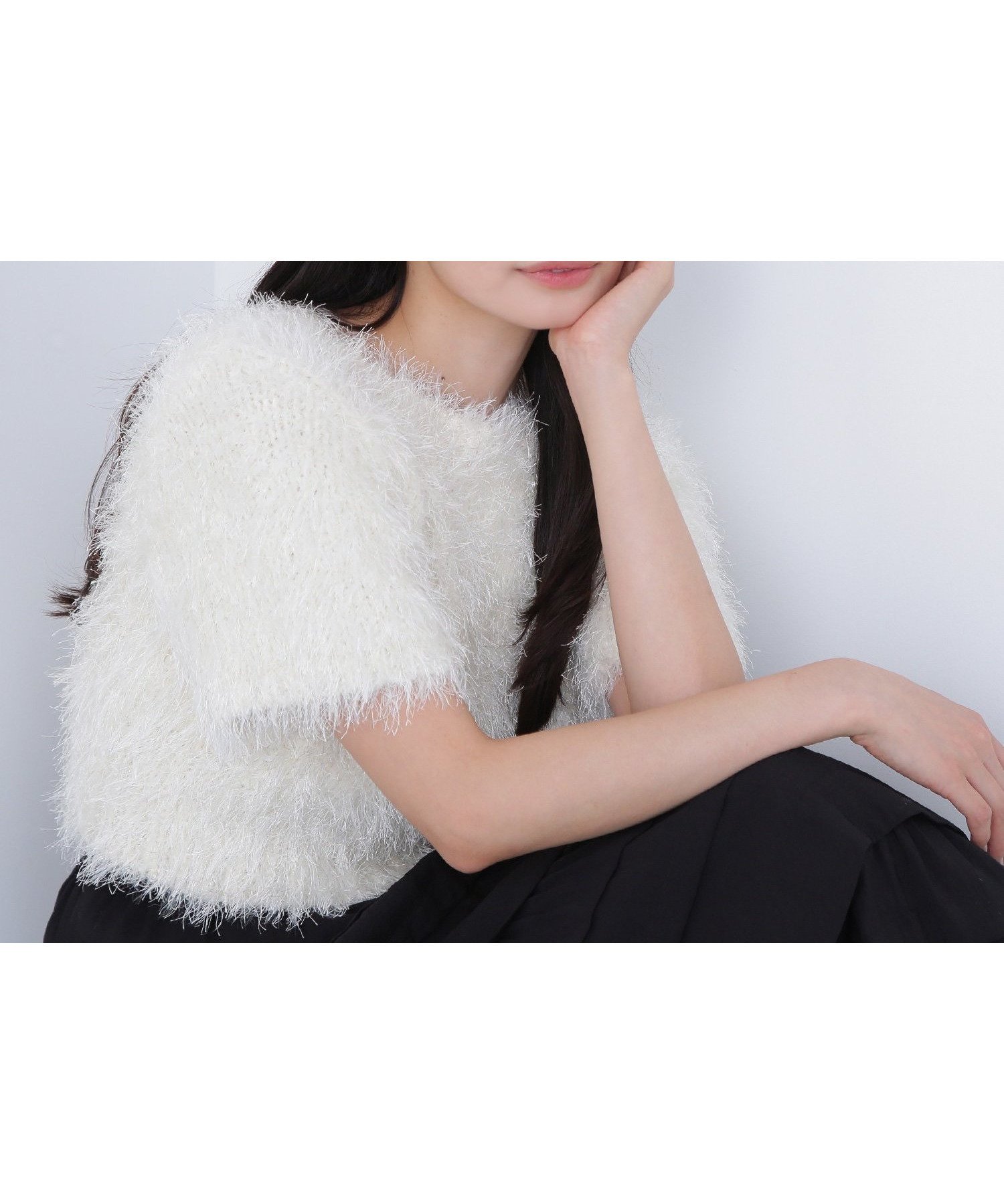 【ナチュラル ビューティー ベーシック/NATURAL BEAUTY BASIC】のミックスシャギーニット インテリア・キッズ・メンズ・レディースファッション・服の通販 founy(ファニー) 　ファッション　Fashion　レディースファッション　Fashion for Women　トップス・カットソー　Cut & Sew Tops　ニット　Knit Tops & Sweaters　ベーシック　Basic, Essential　A/W・秋冬　Autumn/Winter　オフホワイト1|ID: prp329100004664407 ipo3291000000033742411