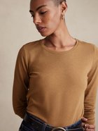 【バナナリパブリック ファクトリーストア/BANANA REPUBLIC FACTORY STORE】のBANANA REPUBLIC FACTORY STORE タイムレスクルーネックTシャツ 人気、トレンドファッション・服の通販 founy(ファニー) ファッション Fashion レディースファッション Fashion for Women トップス・カットソー Cut & Sew Tops シャツ・ブラウス・オフィスカジュアル Elegant Blouses & Button-Ups ロングTシャツ・Tシャツ Longline T-Shirts & Tees インナー Innerwear ロング Long, Long-Length 羽織 Haori, Light Jacket thumbnail DARK_CAMEL|ID: prp329100004664412 ipo3291000000034430778