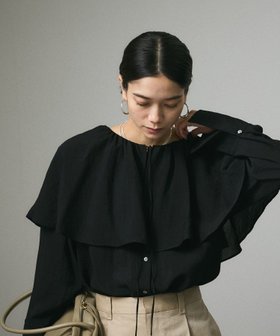 【サロン アダム エ ロペ/SALON adam et rope'】のフロントリボンフリルカラーブラウス 人気、トレンドファッション・服の通販 founy(ファニー) ファッション Fashion レディースファッション Fashion for Women トップス・カットソー Cut & Sew Tops シャツ・ブラウス・オフィスカジュアル Elegant Blouses & Button-Ups イエロー Yellow インナー Innerwear カフス Cuff Design 今季 This Season, Current Season ジャケット Jacket, Outerwear フリル Frill, Ruffle フロント Front, Front Design ポケット Pocket, Pocket Detail 羽織 Haori, Light Jacket リラックス Relax, Relaxed Fit ロング Long, Long-Length おすすめ Recommended / Our Picks |ID:prp329100004664432