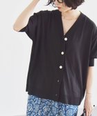 【シップス フォー ウィメン/SHIPS】のquaranciel 接触冷感 ワイド Vネック ハーフスリーブ シアー カーディガン ブラック|ID: prp329100004664510 ipo3291000000033838660