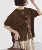 【シップス フォー ウィメン/SHIPS】のquaranciel 接触冷感 ワイド Vネック ハーフスリーブ シアー カーディガン ブラウン|ID: prp329100004664510 ipo3291000000033838662