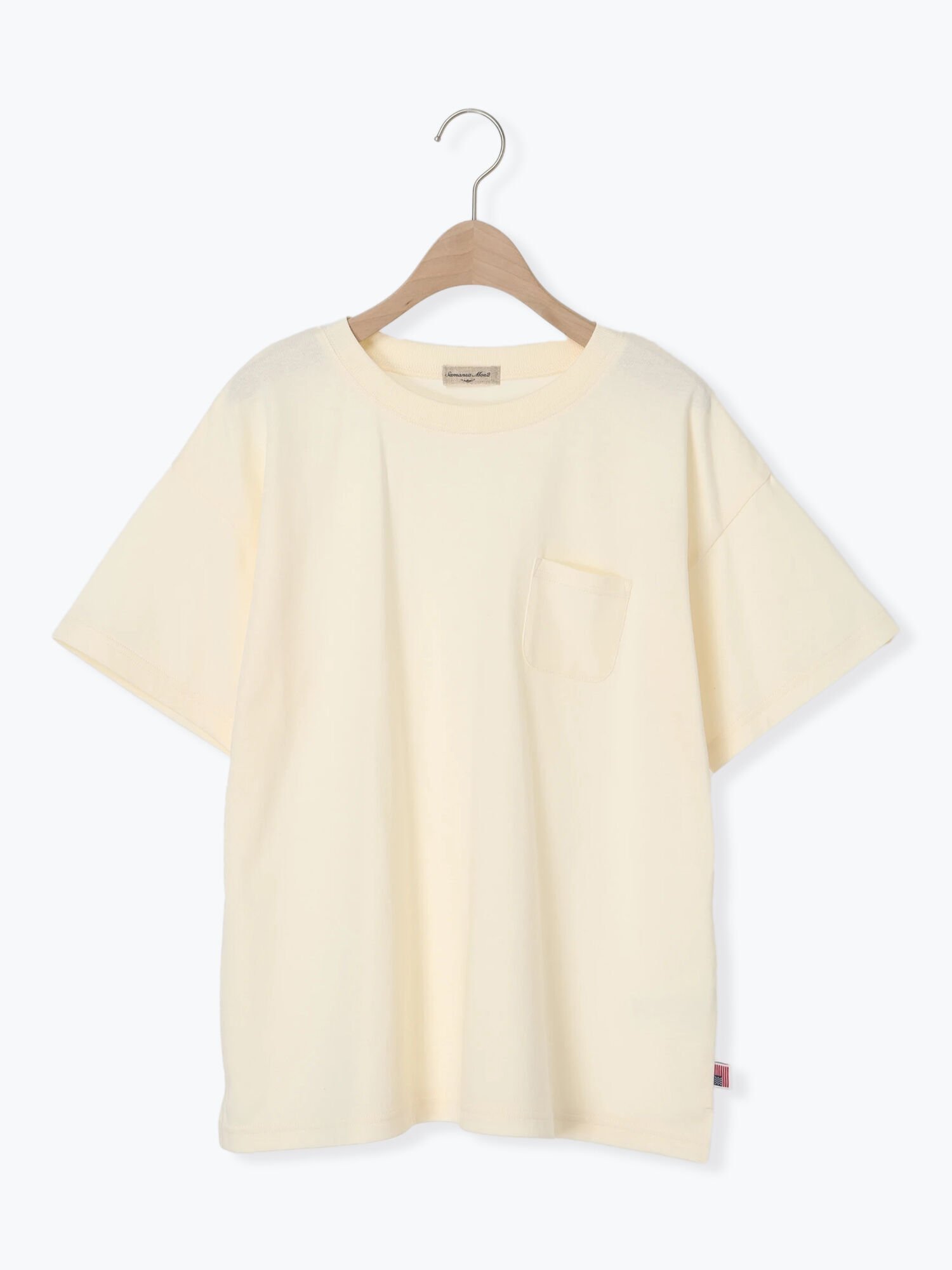 【サマンサモスモス/Samansa Mos2】の【USAコットン】Tシャツ インテリア・キッズ・メンズ・レディースファッション・服の通販 founy(ファニー) 　ファッション　Fashion　レディースファッション　Fashion for Women　トップス・カットソー　Cut & Sew Tops　シャツ・ブラウス・オフィスカジュアル　Elegant Blouses & Button-Ups　ロングTシャツ・Tシャツ　Longline T-Shirts & Tees　シンプル　Simple, Minimal　ベーシック　Basic, Essential　ポケット　Pocket, Pocket Detail　定番　Standard, Basic Item　キナリ|ID: prp329100004665512 ipo3291000000033814500