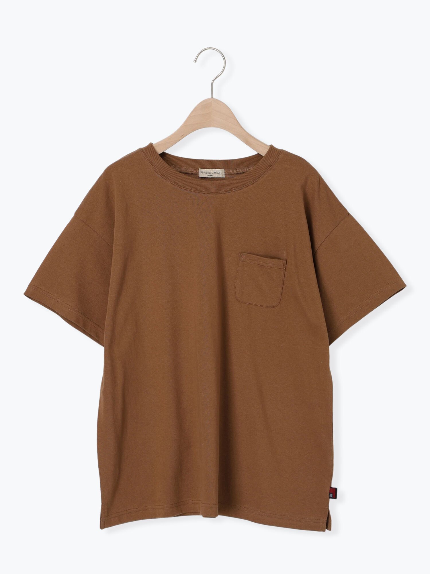 【サマンサモスモス/Samansa Mos2】の【USAコットン】Tシャツ インテリア・キッズ・メンズ・レディースファッション・服の通販 founy(ファニー) 　ファッション　Fashion　レディースファッション　Fashion for Women　トップス・カットソー　Cut & Sew Tops　シャツ・ブラウス・オフィスカジュアル　Elegant Blouses & Button-Ups　ロングTシャツ・Tシャツ　Longline T-Shirts & Tees　シンプル　Simple, Minimal　ベーシック　Basic, Essential　ポケット　Pocket, Pocket Detail　定番　Standard, Basic Item　ブラウン|ID: prp329100004665512 ipo3291000000033814506
