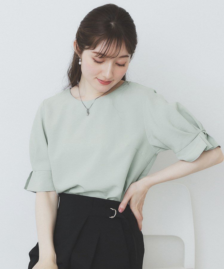 【インデックス/INDEX】の《8色展開/XS-LLサイズ》タックパフスリーブブラウス【洗濯機洗い可/吸水速乾/防シワ/抗ピル】 インテリア・キッズ・メンズ・レディースファッション・服の通販 founy(ファニー) 　ファッション　Fashion　レディースファッション　Fashion for Women　トップス・カットソー　Cut & Sew Tops　シャツ・ブラウス・オフィスカジュアル　Elegant Blouses & Button-Ups　コンシャス　Conscious, Bodycon　コンパクト　Compact, Small Size　吸水　Absorbent, Quick-Dry　ジャケット　Jacket, Outerwear　定番　Standard, Basic Item　人気　Popular, Best Seller　バランス　Balance, Style Balance　ミントグリーン|ID: prp329100004665815 ipo3291000000033796987