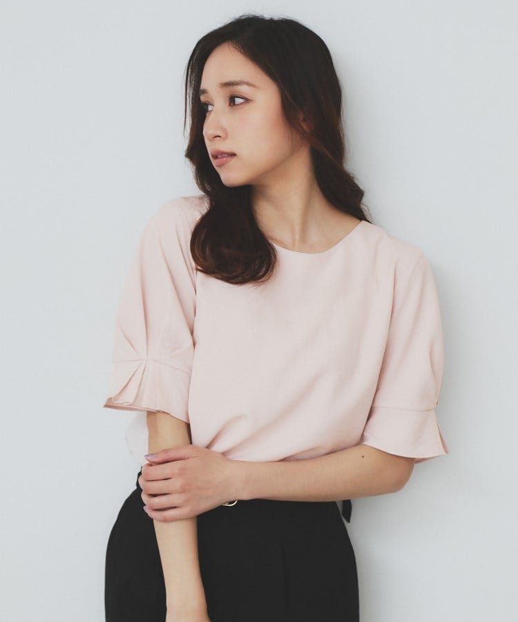【インデックス/INDEX】の《8色展開/XS-LLサイズ》タックパフスリーブブラウス【洗濯機洗い可/吸水速乾/防シワ/抗ピル】 インテリア・キッズ・メンズ・レディースファッション・服の通販 founy(ファニー) 　ファッション　Fashion　レディースファッション　Fashion for Women　トップス・カットソー　Cut & Sew Tops　シャツ・ブラウス・オフィスカジュアル　Elegant Blouses & Button-Ups　コンシャス　Conscious, Bodycon　コンパクト　Compact, Small Size　吸水　Absorbent, Quick-Dry　ジャケット　Jacket, Outerwear　定番　Standard, Basic Item　人気　Popular, Best Seller　バランス　Balance, Style Balance　ライトピンク|ID: prp329100004665815 ipo3291000000033796991