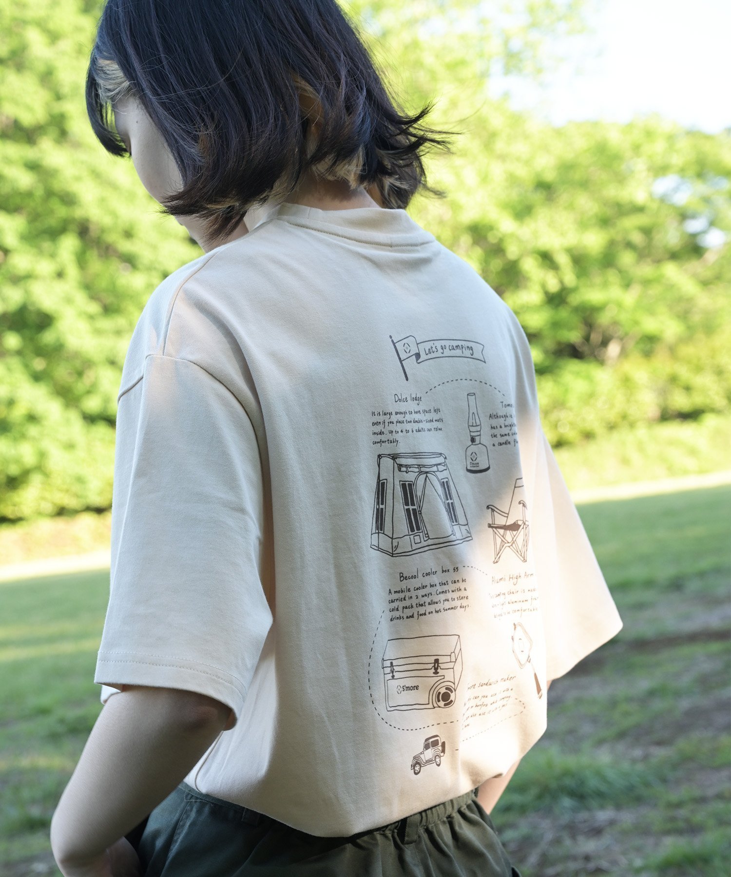 【アイモハ/aimoha】のCOTTON T SHIRTS - S more gear illustration インテリア・キッズ・メンズ・レディースファッション・服の通販 founy(ファニー) 　ファッション　Fashion　レディースファッション　Fashion for Women　トップス・カットソー　Cut & Sew Tops　シャツ・ブラウス・オフィスカジュアル　Elegant Blouses & Button-Ups　ロングTシャツ・Tシャツ　Longline T-Shirts & Tees　お家時間・ステイホーム　Stay Home / At Home　イラスト　Illustration　プリント　Print, Printed Pattern　ベージュ|ID: prp329100004665862 ipo3291000000034011101