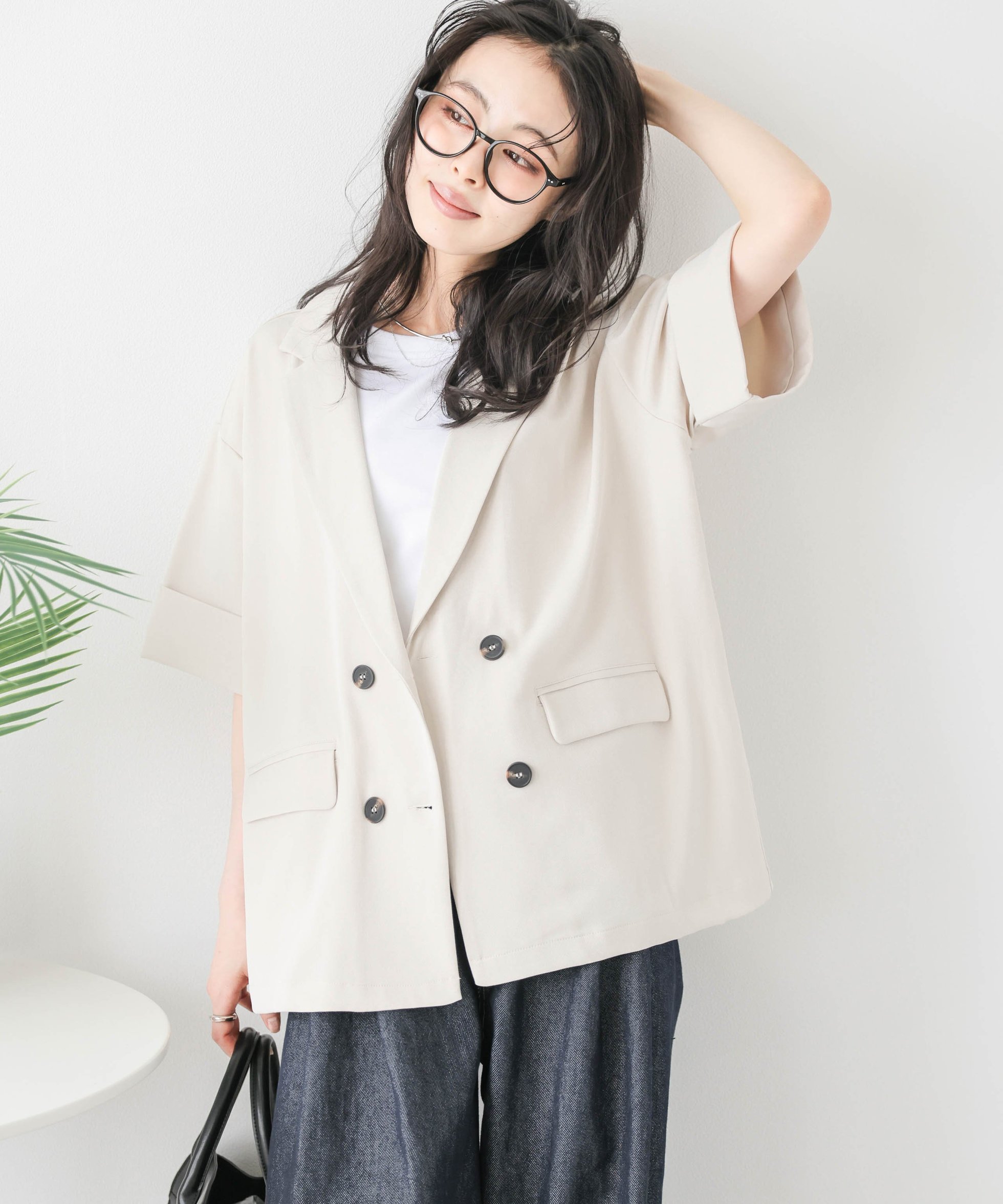 【ラジュール/Lajour】のハーフスリーブジャケット インテリア・キッズ・メンズ・レディースファッション・服の通販 founy(ファニー) 　ファッション　Fashion　レディースファッション　Fashion for Women　アウター　Coat / Outerwear Collection　レディースジャケット・軽アウター　Jackets　スリーブ　Sleeve, Long Sleeve / Short Sleeve　ツイル　Twist, Twisted Detail　ハーフ　Half, Half-Length　バランス　Balance, Style Balance　ルーズ　Loose, Oversized　ベージュ|ID: prp329100004665979 ipo3291000000033748866