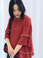 【サマンサモスモス/Samansa Mos2】の配色メローアソートプルオーバー レッド|ID: prp329100004666028 ipo3291000000034775129