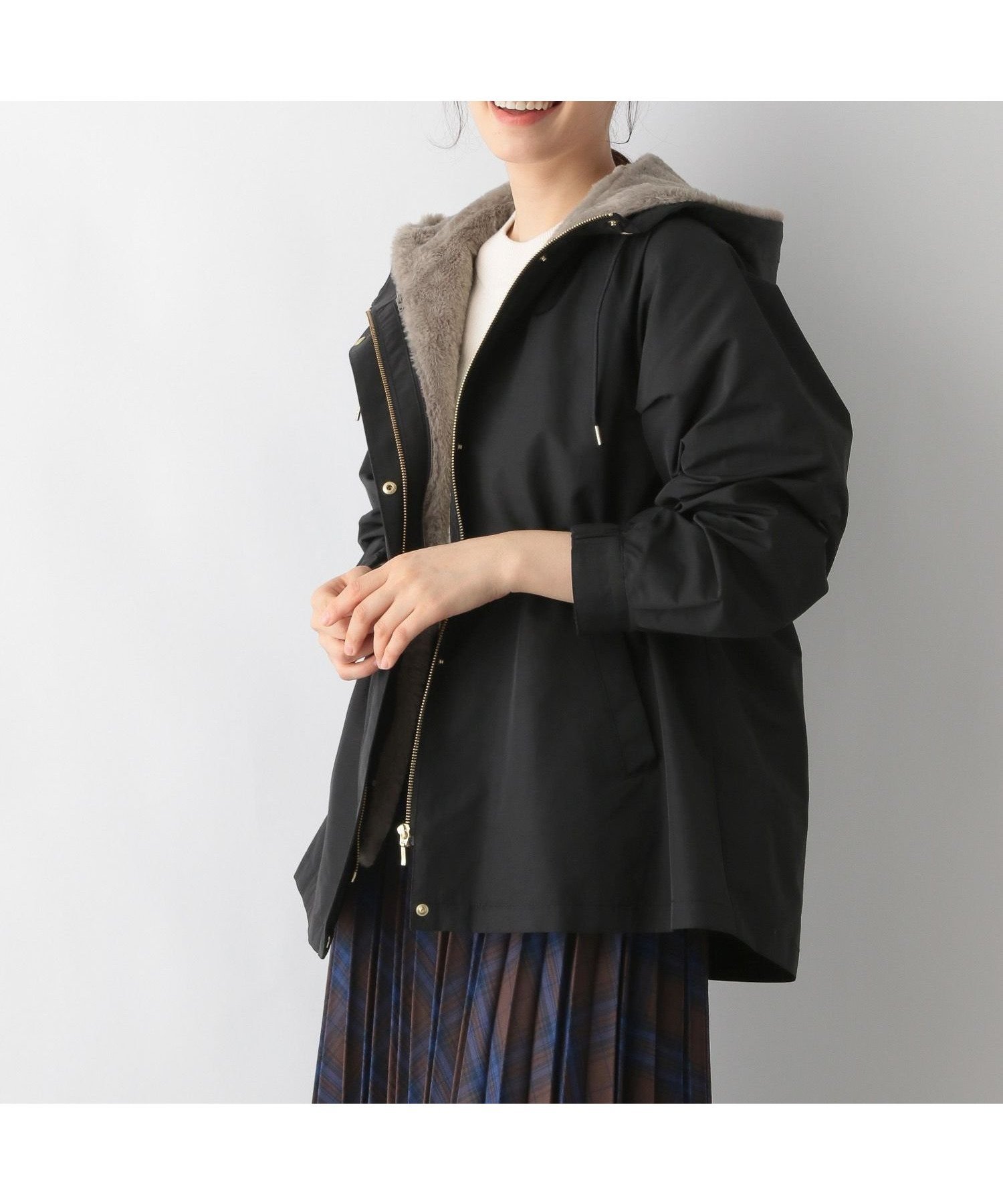 【グローバルワーク/GLOBAL WORK】の3WAY撥水マンパ/115431 インテリア・キッズ・メンズ・レディースファッション・服の通販 founy(ファニー) 　ファッション　Fashion　レディースファッション　Fashion for Women　パターン　Pattern, Design Print　ライナー　Liner, Inner Layer　ロング　Long, Long-Length　エレガント 上品　Elegant　人気　Popular, Best Seller　春　Spring　秋　Autumn　ブラック09|ID: prp329100004666030 ipo3291000000033749058