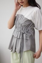 【アズール バイ マウジー/AZUL by moussy】のビスチェレイヤードトップス 柄GRY5|ID: prp329100004666037 ipo3291000000033749099