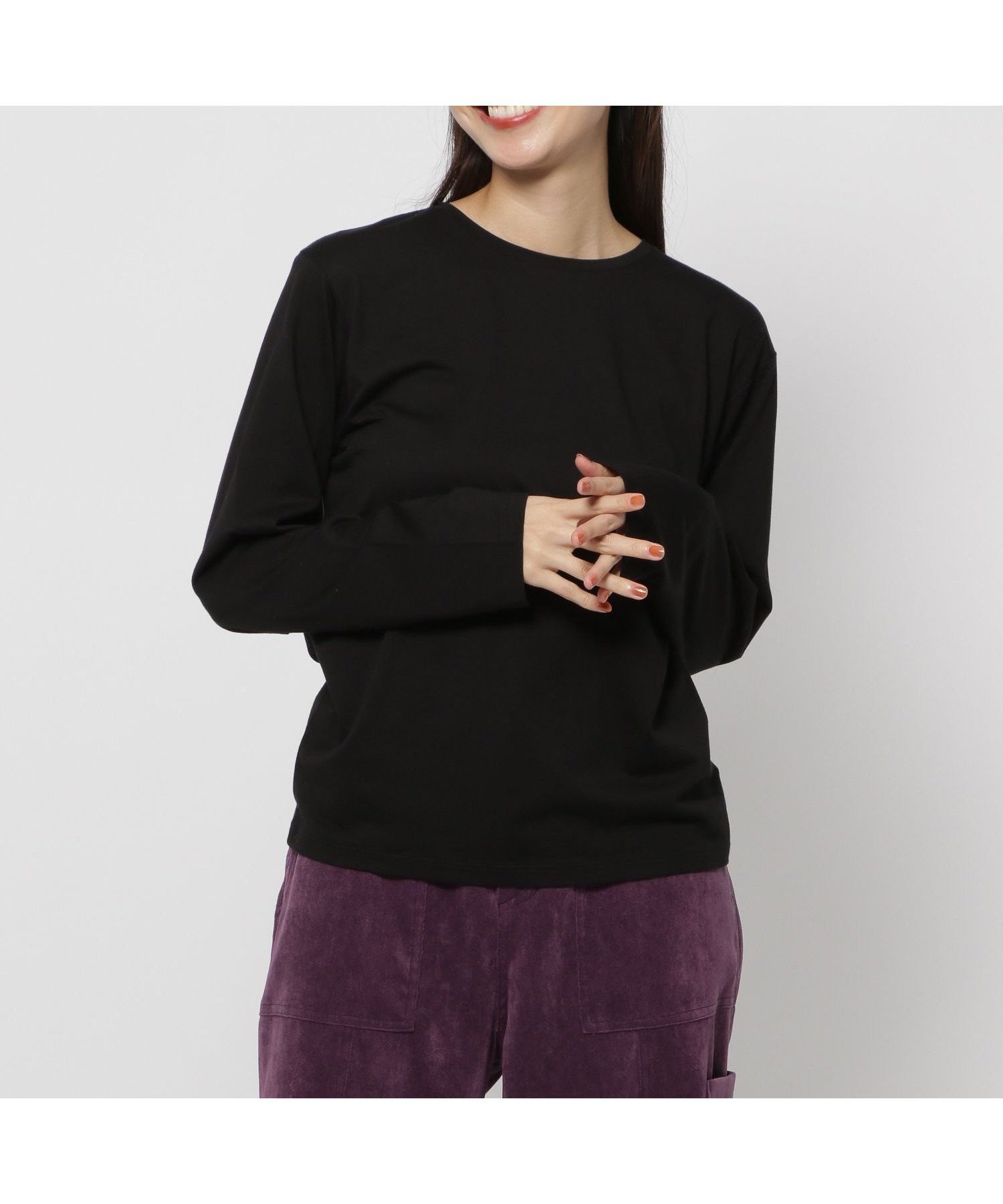 【ニコアンド/niko and】のオーガニックコットンテンセルロングTシャツ インテリア・キッズ・メンズ・レディースファッション・服の通販 founy(ファニー) 　ファッション　Fashion　レディースファッション　Fashion for Women　トップス・カットソー　Cut & Sew Tops　シャツ・ブラウス・オフィスカジュアル　Elegant Blouses & Button-Ups　ロングTシャツ・Tシャツ　Longline T-Shirts & Tees　おすすめ　Recommended / Our Picks　アンダー　Underwear Essentials　インナー　Innerwear　カットソー　Cut and Sewn Top　カーディガン　Cardigan, Knitwear　スウェット / スエット　Sweatshirt, Sweatwear　スリーブ　Sleeve, Long Sleeve / Short Sleeve　トレンド　Trend, Trending Now　ベスト　Vest, Waistcoat　ロング　Long, Long-Length　定番　Standard, Basic Item　ブラック18|ID: prp329100004666115 ipo3291000000033749403