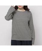 【ニコアンド/niko and】のオーガニックコットンテンセルロングTシャツ ホワイト×ブラックボーダー19|ID: prp329100004666115 ipo3291000000033749405